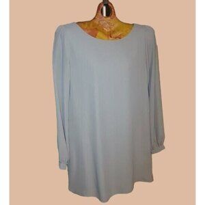 LuLu Small Gray Long Cuff Sleeve Wide Fit Dress Classic Simple Solid
